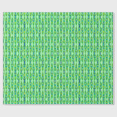 Papier Cadeau Tribal Batik - Mint, Emerald Green et Blue (Plat)