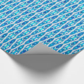 Papier Cadeau Tribal Batik - Sapphire Blue et Silver Grey (Coin)