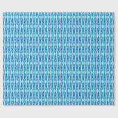 Papier Cadeau Tribal Batik - Sapphire Blue et Silver Grey (Plat)