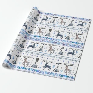 Papier Cadeau Tribal ethnique sans couture motif avec animaux et