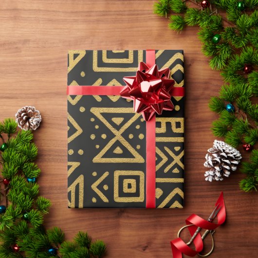 Papier Cadeau Tribal Gold Geometric (Cadeau de vacances)