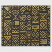 Papier Cadeau Tribal Gold Geometric (Plat)