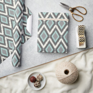 Papier Cadeau Tribal Ikat Chevron