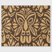 Papier Cadeau Tribal-Inspired Tiki Brown Pattern with Island Vib (Plat)
