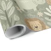 Papier Cadeau Tribal Safari Jungle ID1260 (Coin rond)