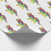 Papier Cadeau Tricératops Xmas Dinosaur Père Noël (Coin)