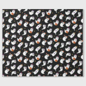 Papier Cadeau Trick de chat Fantôme éffrayant ou papier d'emball (Plat)