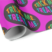Papier Cadeau Trick Me Traite, Halloween Multi-Couleur (Coin rond)
