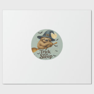Papier Cadeau Trick or Sleep � Sorcière Mignonne Paresseux Hallo