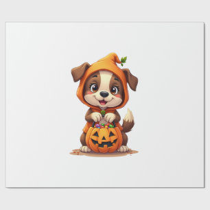Papier Cadeau Trick or Treat Chien � Chemise de chiot Halloween