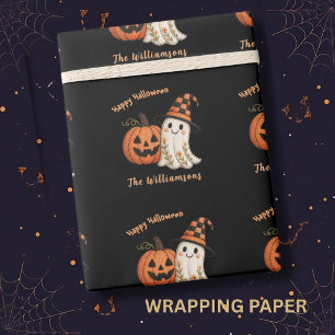 Papier Cadeau Trick or Treat Citrouille Fantôme Halloween