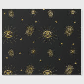 Papier Cadeau Trick ou traitement céleste de l'oeil noir d'or ef (Plat)
