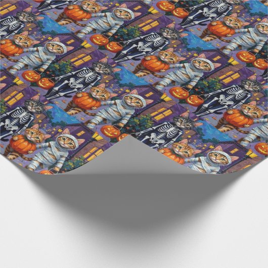 Papier Cadeau Trick ou traitement de chats de Maine Coon à Hallo (Coin)