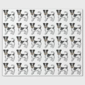 Papier Cadeau Tricolor Rough Coat Jack Russell Terrier Motif (Plat)