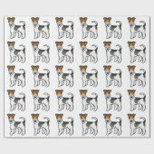 Papier Cadeau Tricolore fil Fox Terrier mignon chien Motif (Plat)