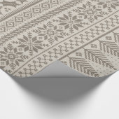 Papier Cadeau tricot à soie crème et brune (Coin)