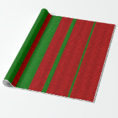 Papier Cadeau Tricot rouge et vert Noël (Déroulé)