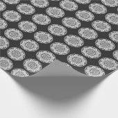 Papier Cadeau Tricot Star Mandala noir et blanc (Coin)