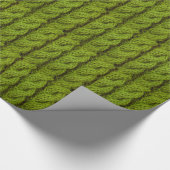 Papier Cadeau Tricot vert de câble (Coin)