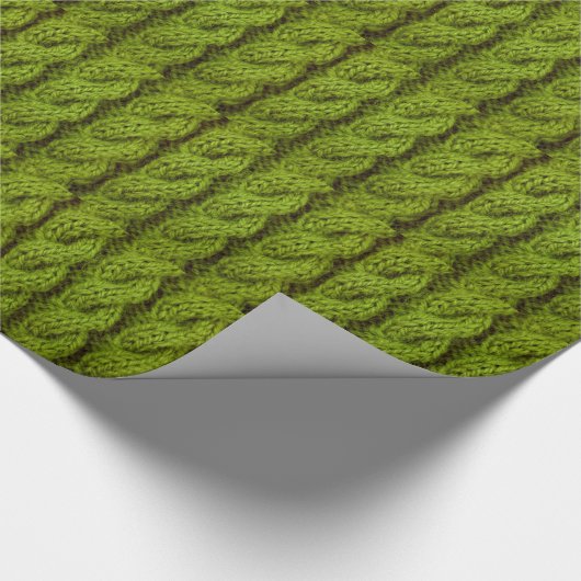 Papier Cadeau Tricot vert de câble (Coin)