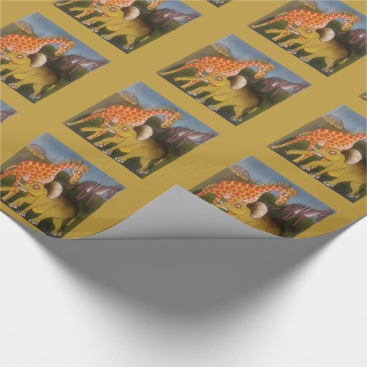 Papier Cadeau Trio d'art africain (Coin)