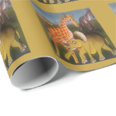 Papier Cadeau Trio d'art africain (Coin rond)