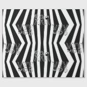 Papier Cadeau Trio de cafetières rayées B & W (Plat)