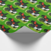 Papier Cadeau Trio de coq à longue queue (Coin)