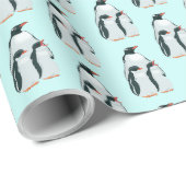 Papier Cadeau Trio des pingouins (Coin rond)
