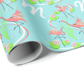 Papier cadeau trio Flamingo Fandango (Coin rond)