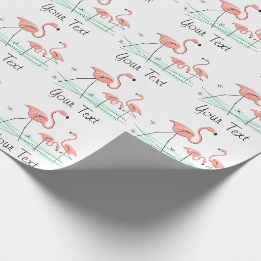 Papier Cadeau Trio Océan Flamant 2 Texte  (Coin)