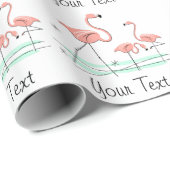 Papier Cadeau Trio Océan Flamant 2 Texte  (Coin rond)