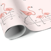 Papier cadeau Trio Rose Flamants 2 (Coin rond)