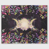 Papier Cadeau Triple Lune - Triple Déesse - Aquarelle (Plat)