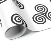Papier Cadeau Triple spirale noire Thunder_Cove (Coin rond)