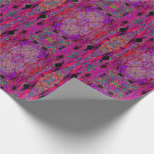 Papier Cadeau Trippy Abstrait arc-en-ciel Fleurs Lys Orientales (Coin)