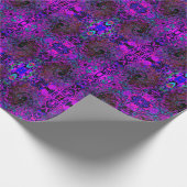 Papier Cadeau Trippy Black et Magenta Retro Liquid Swirl (Coin)