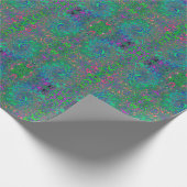 Papier Cadeau Trippy Chartreuse et Blue Retro Liquid Swirl (Coin)