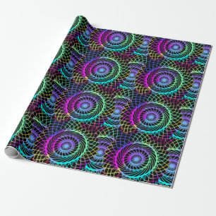 Papier Cadeau Trippy fou coloré Cercle Mind Mandala