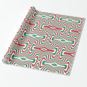 Papier Cadeau Trippy Retro Super Squiggly Motif de Noël (Déroulé)