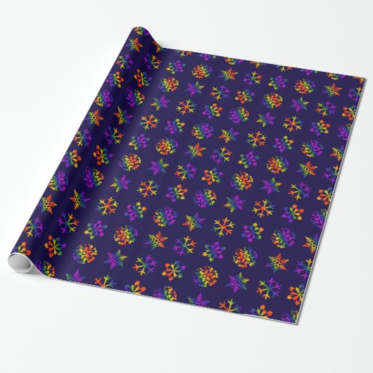 Papier Cadeau Trippy Snowflakes (Déroulé)