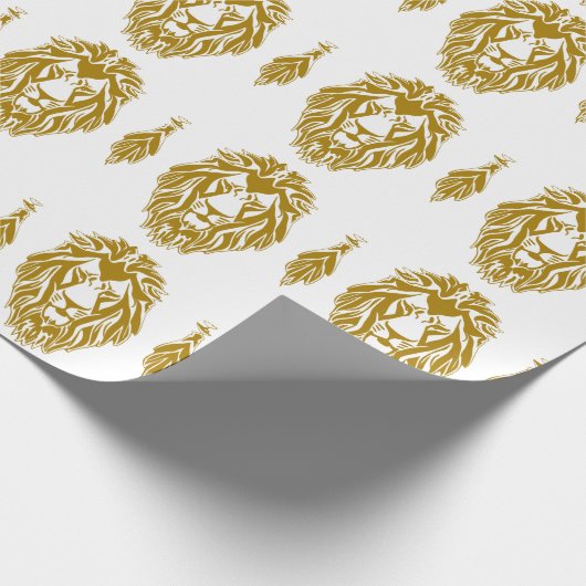 Papier Cadeau Triste lion en or cadeau tête (Coin)