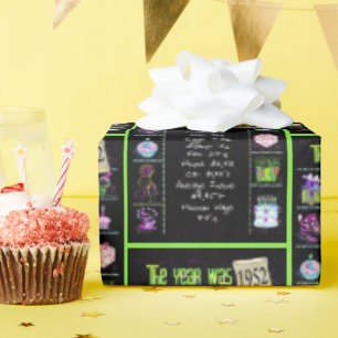 Papier Cadeau Trivia de l'année d'anniversaire 1952