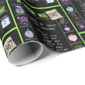 Papier Cadeau Trivia de l'année d'anniversaire 1967 (Coin rond)