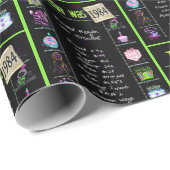 Papier Cadeau Trivia de l'année d'anniversaire 1984 (Coin rond)