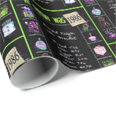 Papier Cadeau Trivia de l'année d'anniversaire 1986 (Coin rond)