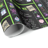 Papier Cadeau Trivia de l'année d'anniversaire 1996 (Coin rond)