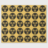 Papier Cadeau Trois feuilles de ginkgo avec épées (Plat)