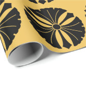Papier Cadeau Trois feuilles de ginkgo avec épées (Coin rond)