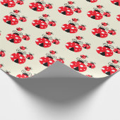 Papier Cadeau Trois Ladybugs Design Wrapper Paper Roll (Coin)